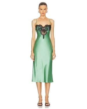 Fleur du Mal Frankie Lace Cupped Slip Dress - Green