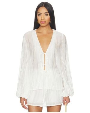 SNDY'S Brandi Crinkle Tie Top - White