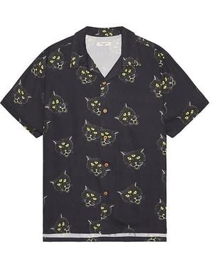 Nudie Jeans Arvid The Cat Hawaii Shirt - Black