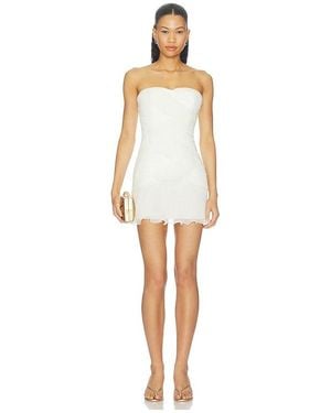 Shona Joy Federick Strapless Ruffle Mini Dress - White