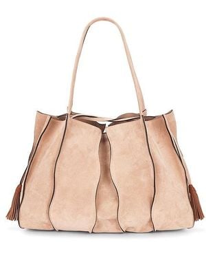 Ulla Johnson Adria Pleated Wave Tote Bag - Pink