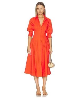 Jonathan Simkhai Jazz Pintuck Midi Dress - Red