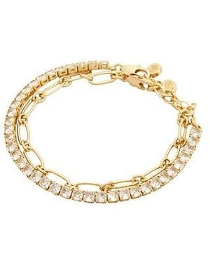 Ettika Crystal & Oval Chain Bracelet Set - Blue