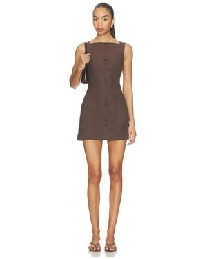 Tularosa Ginelle Linen Mini Dress - Brown