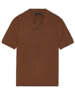 Theory Ribbed Polo - Brown