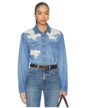 LoveShackFancy Kelith Shirt - Blue