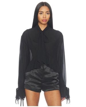 MORE TO COME Hope Tie Front Blouse - Black