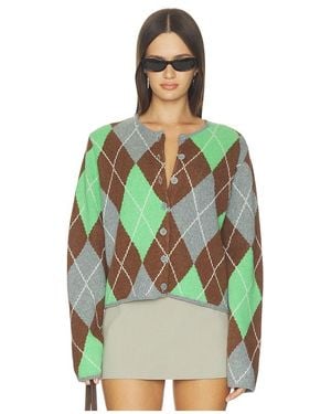 ALIGNE Aggie Merino Argyle Cardigan - Green