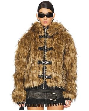 Jaded London Mendoza Faux Fur Jacket - Multicolour