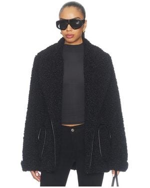 Jonathan Simkhai Kimia Sherpa Tie Waist Jacket - Blue
