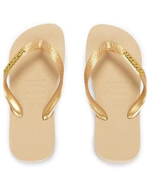 Havaianas Top Logo Metallic Sandal - Natural