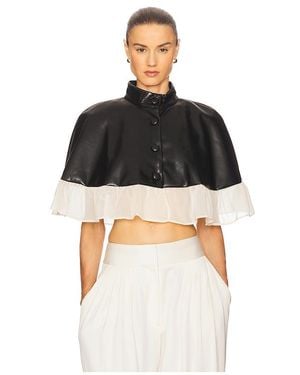 WeWoreWhat Ruffle Cropped Cape - Black