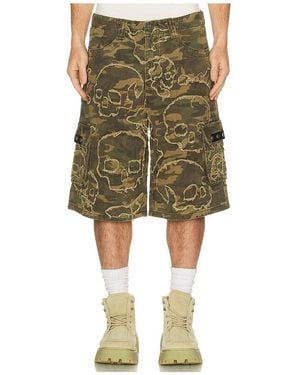 Affliction Skull Camo Shorts En Color Verde Talla (También En 33, 34, 36)