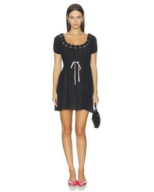 Frankie's Bikinis X Devon Lee Carlson Marie Chiffon Babydoll Dress - Black