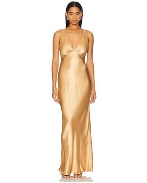 Shona Joy Oliviera Plunged Cross Back Maxi Dress - Multicolor