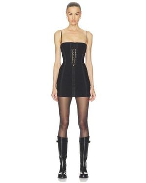 Halo Kleid Layered Lace Up Corset Dress - Schwarz