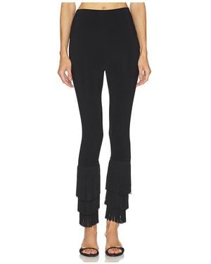 Norma Kamali Fringe Hem Cropped Legging - Black