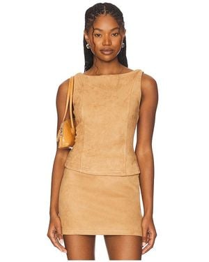 superdown Aviva Faux Suede Top - Orange