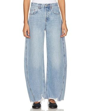 GRLFRND Paola Barrel Leg Jean - Blue