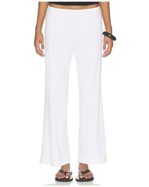 DONNI. The Baby Rib Scallop Simple Pant - White