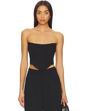 Amanda Uprichard Sabine Crop Top - Black