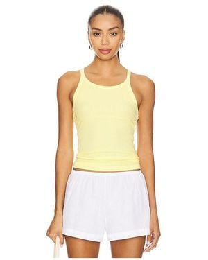 James Perse Camiseta Sin Mangas De Canalé En Color Amarillo Talla (También En 1, 2, 3) - Blanco