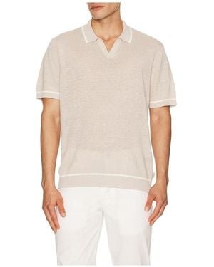 Onia Linen Johnny Collar Polo - White