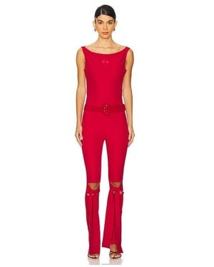 nastyamasha Jumpsuit Embroidery Logo - Rot