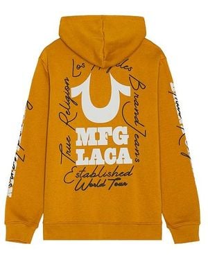 TRUE RELIGION Puff Zip Up Hoodie - Orange