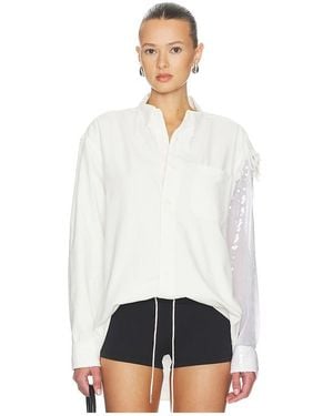 Area Deconstructed Sequin Oxford Shirt - White