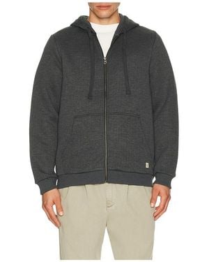 Marine Layer Corbet Quilted Zip Hoodie - Black