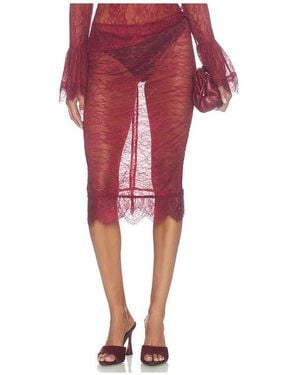 NonChalant Label Stella Midi Skirt - Red