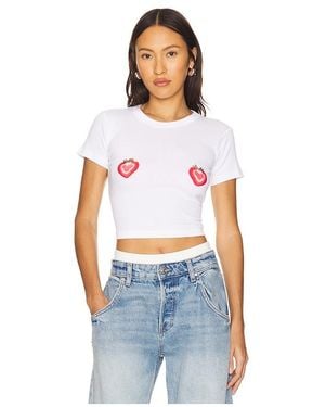 Lovers + Friends Strawberry Hearts Tee - Blue