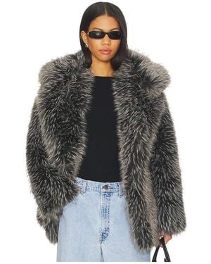 Lamarque Finaya Faux Fur Jacket - Black
