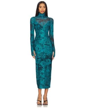 AFRM Langärmeliges Kleid Mit Stehkragen Shailene - Grün