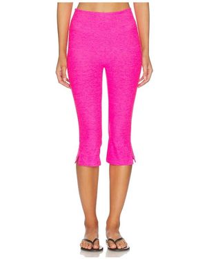 Beyond Yoga Spacedye Midi Rise Slit Pedal Pusher Pants - Pink