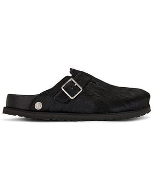 Birkenstock Boston Pony Hair Exq 1774 Mule - Black