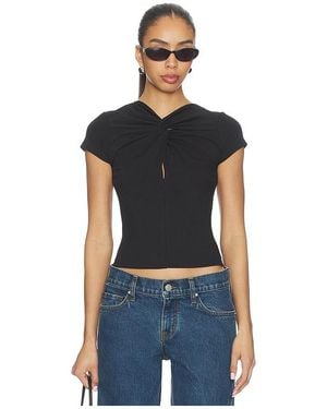 GRLFRND Keyhole Twist Short Sleeve Tee - Black