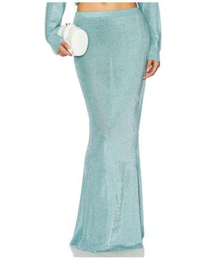 SER.O.YA Harmony Metallic Knit Skirt - Blau