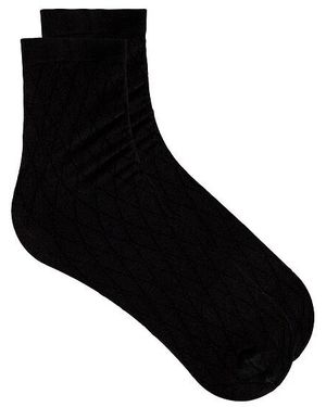Wolford Cotton Diamond Socks - Black