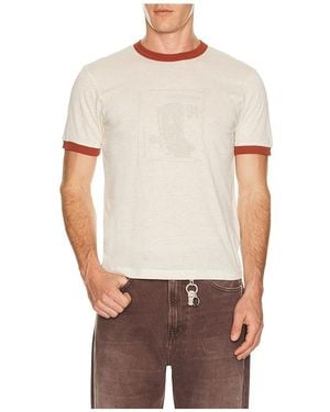 Palmes Celebrazione Ringer Tee - White