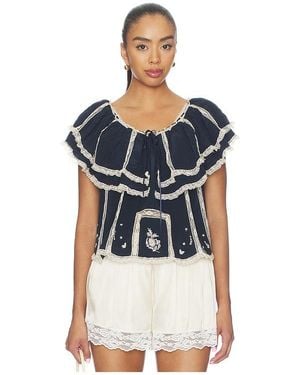 RIXO London Mirabella Top - Blue