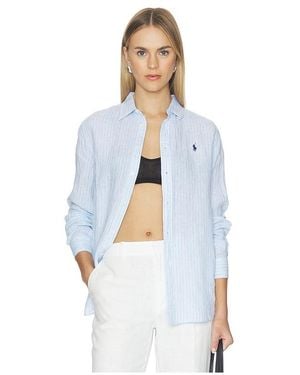 Polo Ralph Lauren Langarm-Leinen-Sporthemd - Weiß