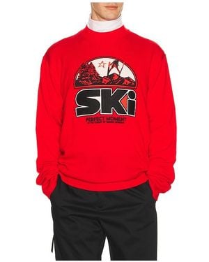 Perfect Moment Adler Crew Neck Jumper - Red