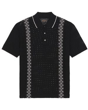 Beams Plus Knit Polo Mesh Stripe - ブラック