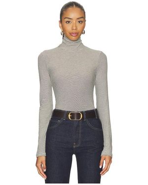PERFECTWHITETEE Cindy Stripe Jersey Turtleneck - Blue