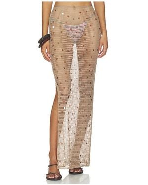 SNDY'S JUPE ALTHEA MAXI en Brown - Neutre