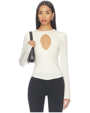 The Line By K Demi Keyhole Top - White