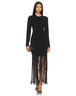 Nicholas Fiorella Long Sleeve Dress With Fringe - Black