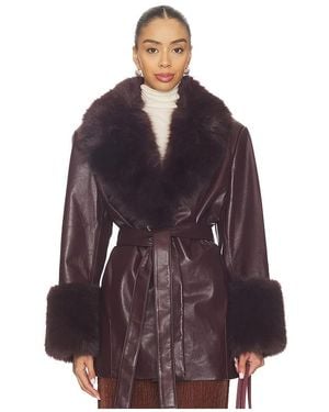 Lamarque Rosabella Faux Fur Blazer Coat - Purple